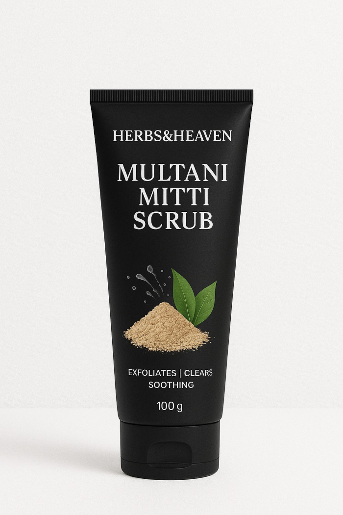 Herbs and Heaven Multani Mitti Scrub – Gentle Exfoliation for Radiant Skin - Image 3