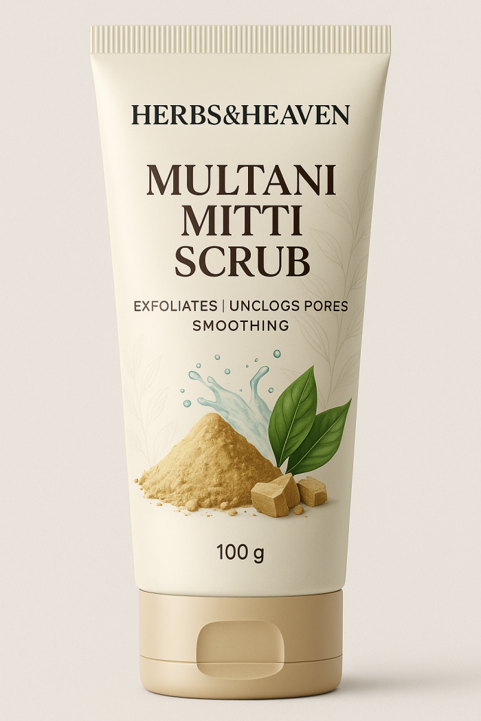 Herbs and Heaven Multani Mitti Scrub – Gentle Exfoliation for Radiant Skin - Image 2