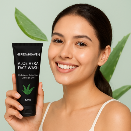 Herbs and Heaven Aloe Vera Facewash – Gentle Care for Soft, Glowing Skin